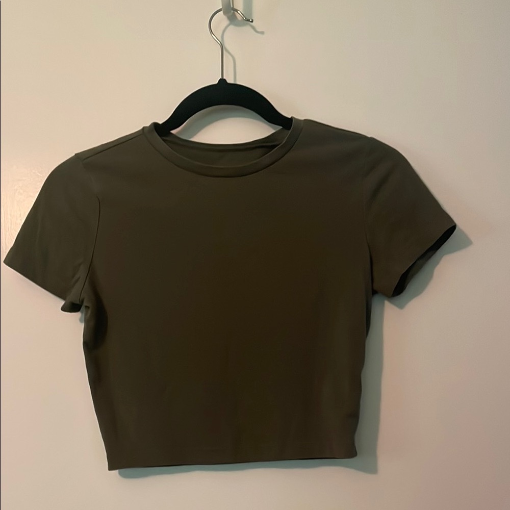 Wild Fable Green Fitted Crop T-Shirt